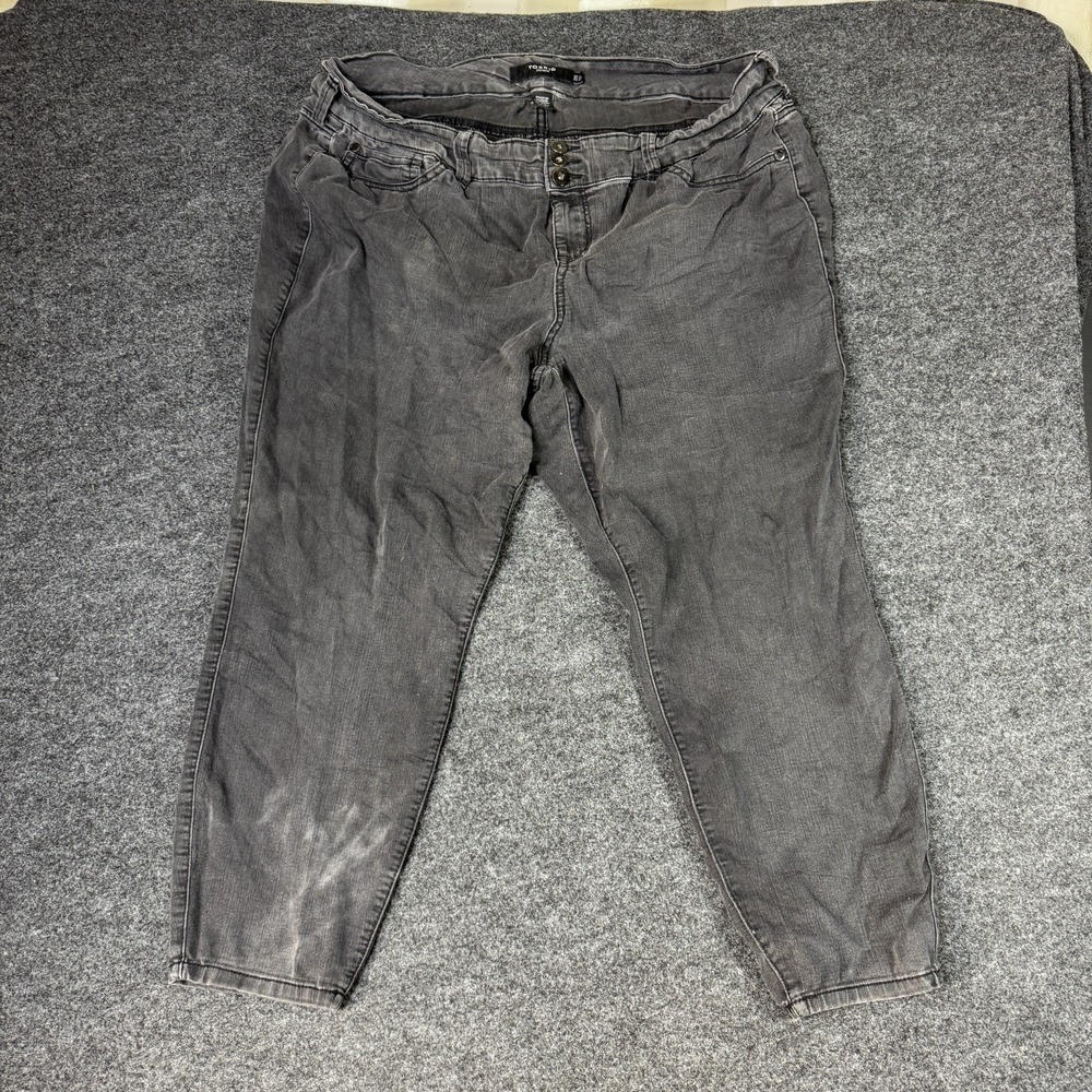 Torrid Denim Jeans Womens 22S Gray Cotton Stretch Charcoal Wash Relaxed Fit